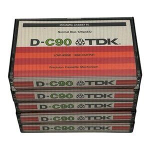 Vintage TDK D-C90 Cassette Tapes 1979 Lot Of 5